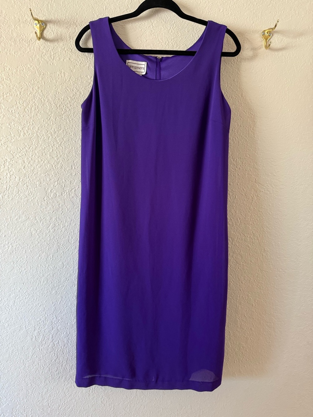 Vintage Karen Stevens Purple Sleeveless Shift Dress Size 14 Excellent Condition